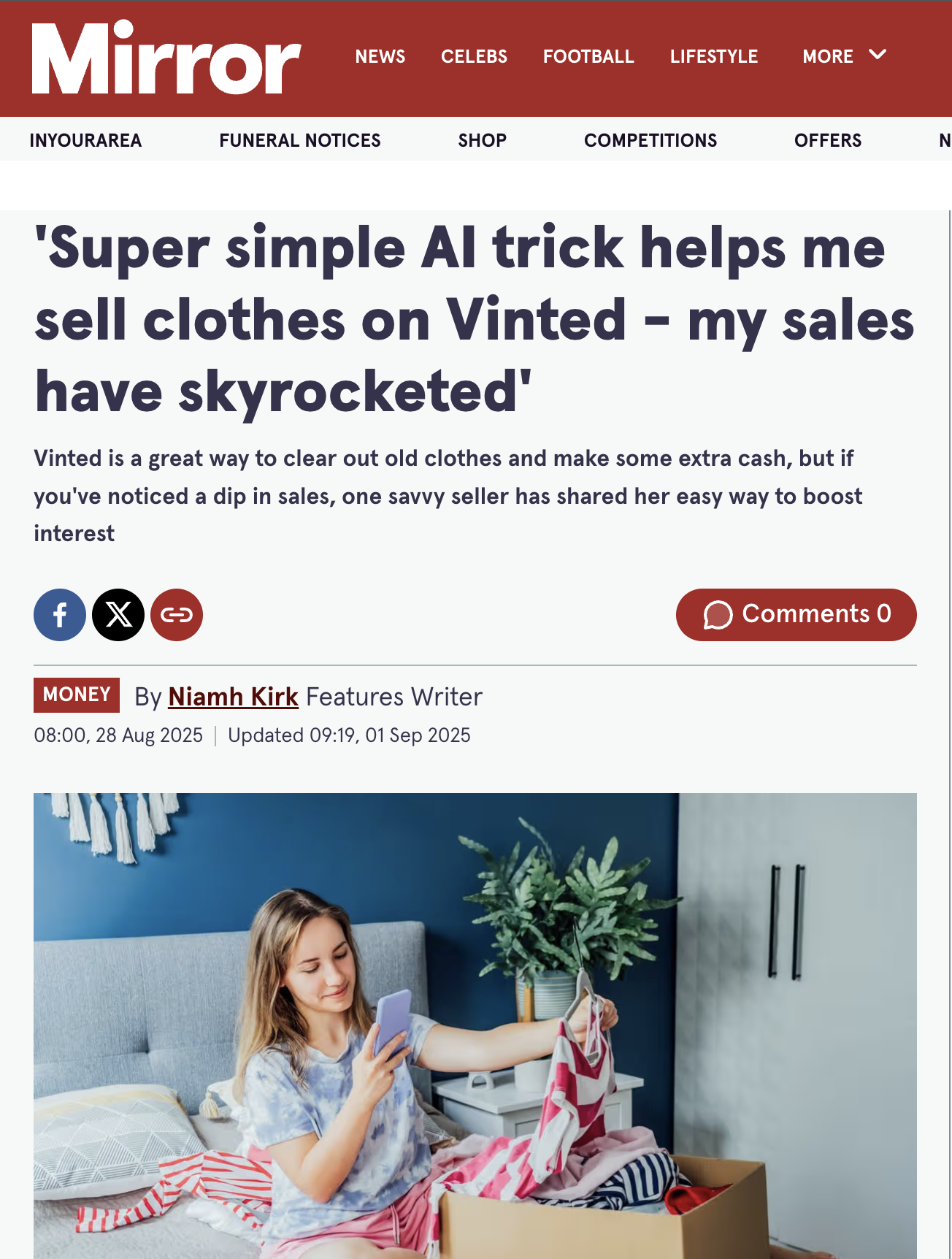 Mirror - Vinted sellers using AI