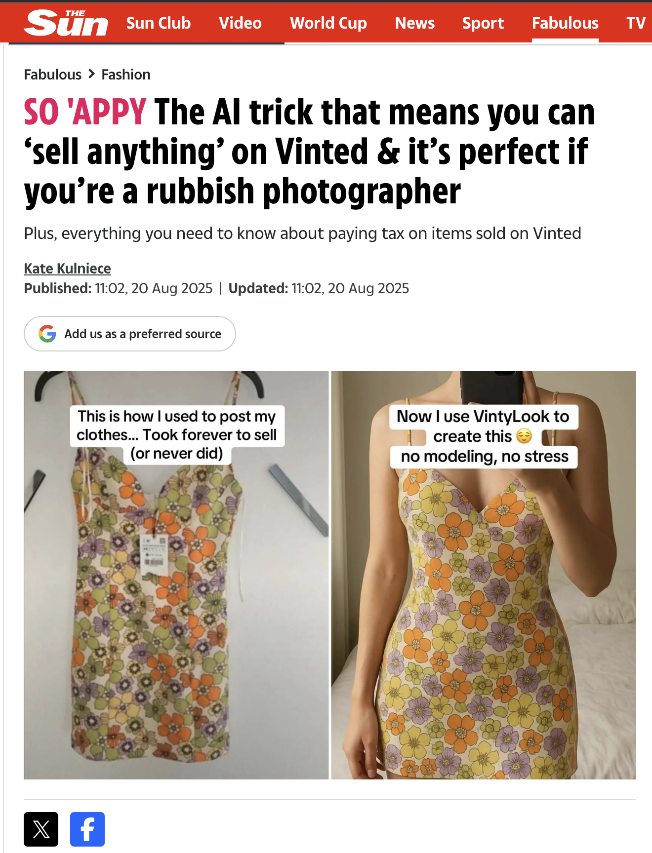 The Sun - AI fashion tool goes viral